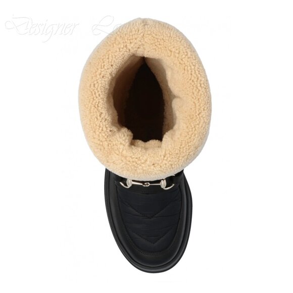 NEW GUCCI Quebec Shearling Horsebit Quilted Nylon and Leather Boots G 9 / US 9.5 main image 10